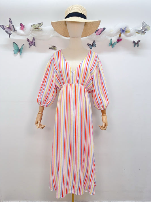 Sommerkleid Streifen 3/4 Arm