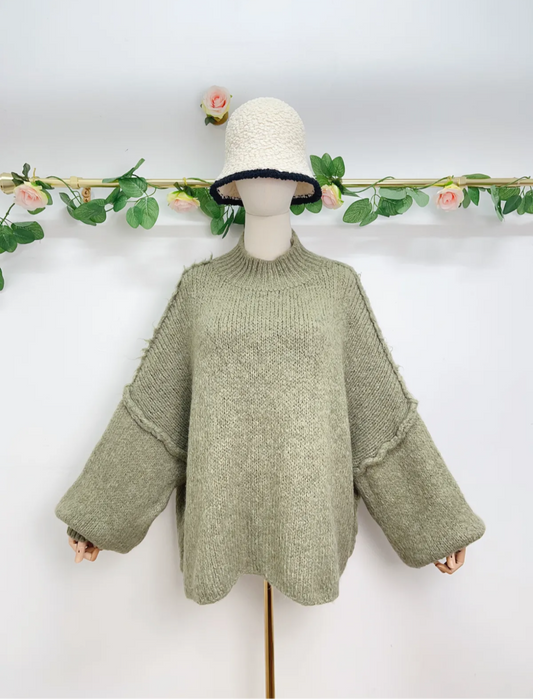 Oversize Boucle Strick Pullover