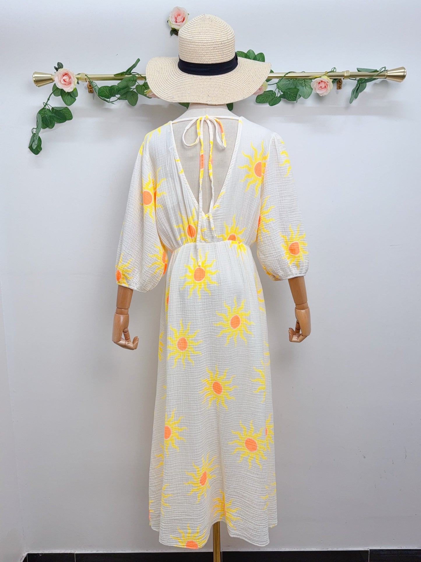 Kleid Musselin Sonne Lang