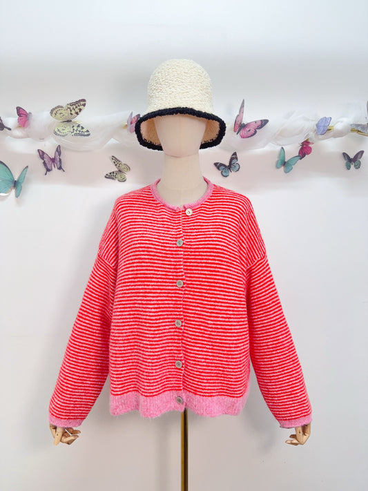 Streifen Cardigan Strickjacke