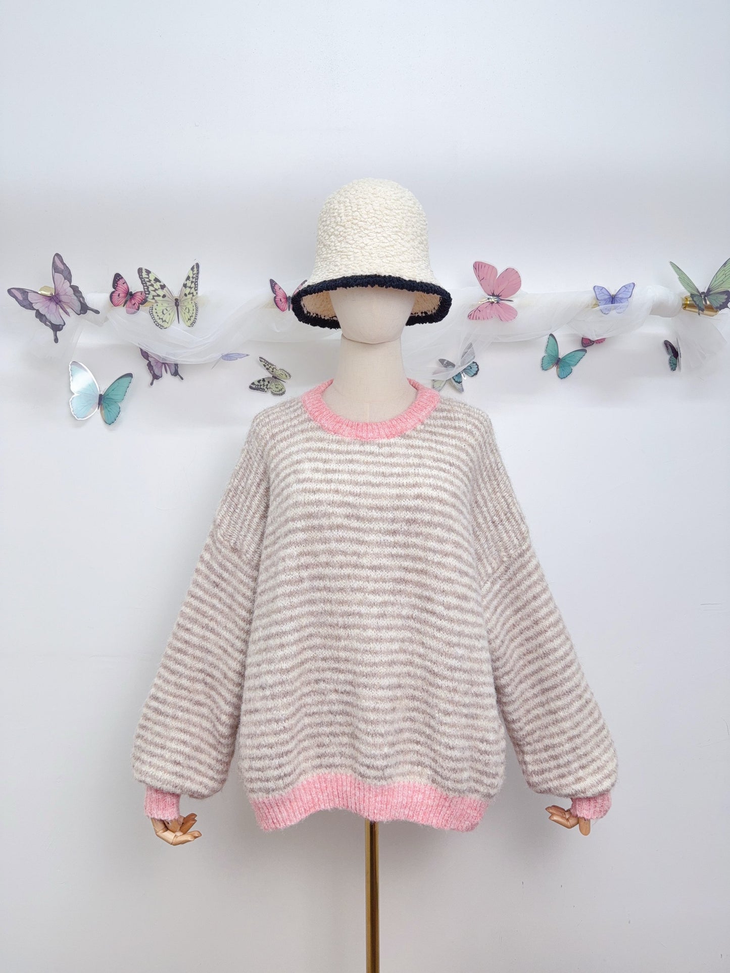 Streifen Strickpullover