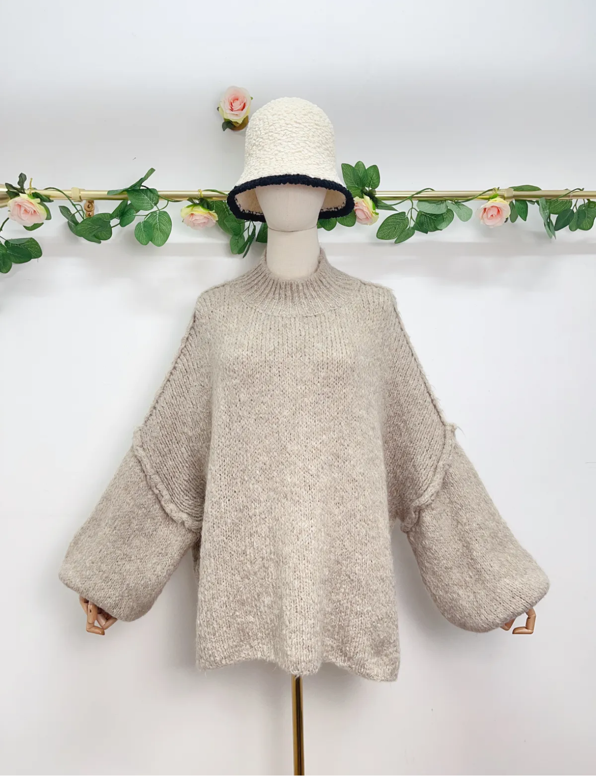 Oversize Boucle Strick Pullover