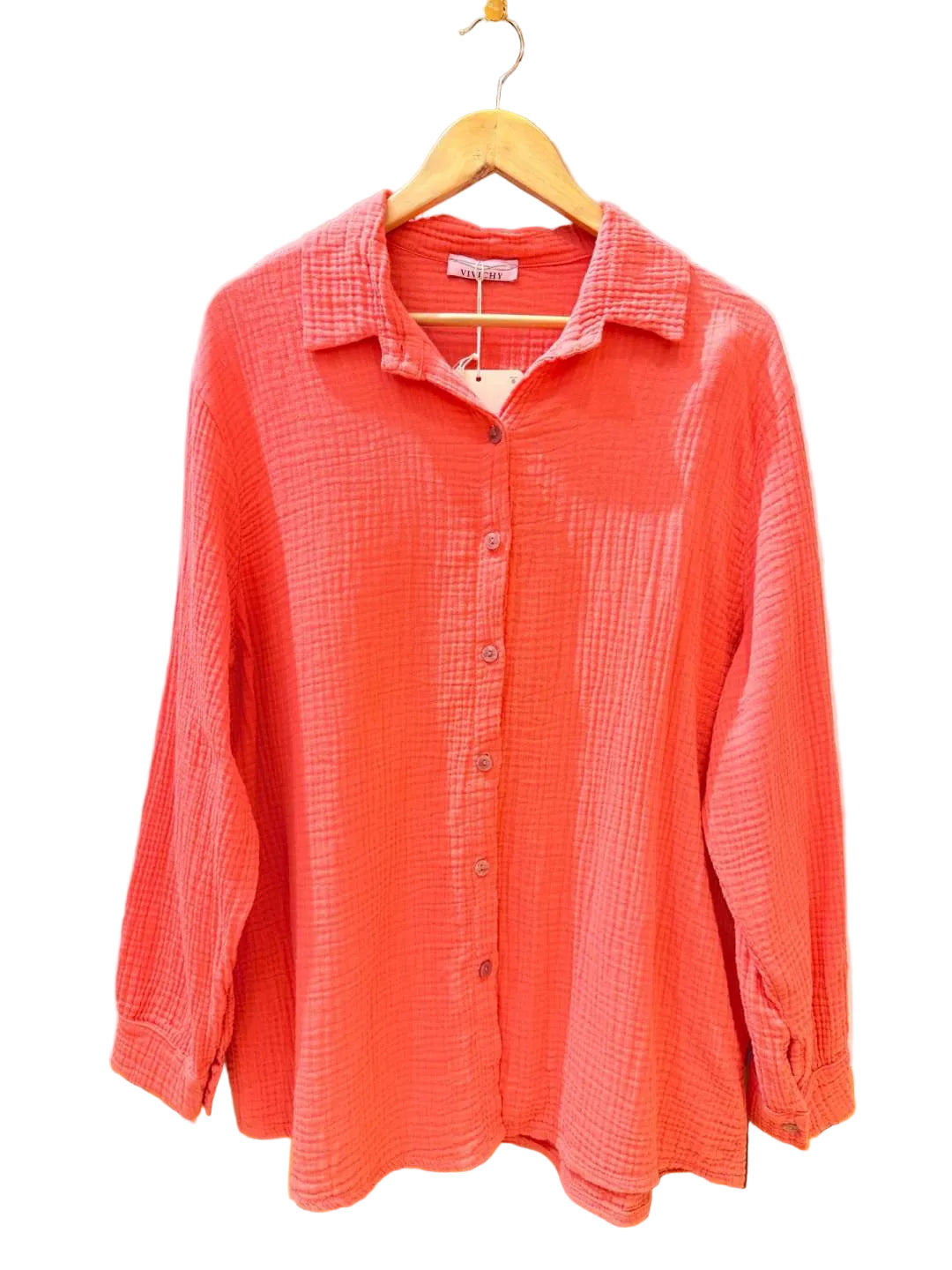 Musselin Bluse Uni Lang