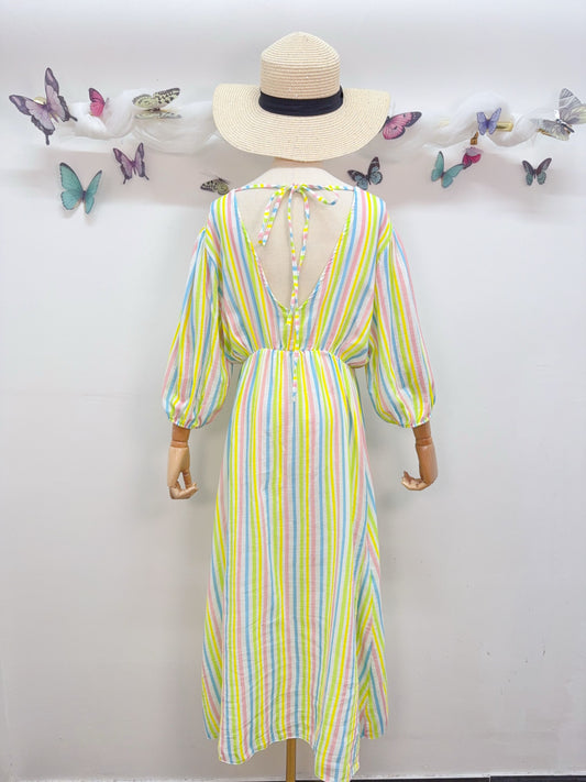 Sommerkleid Streifen 3/4 Arm