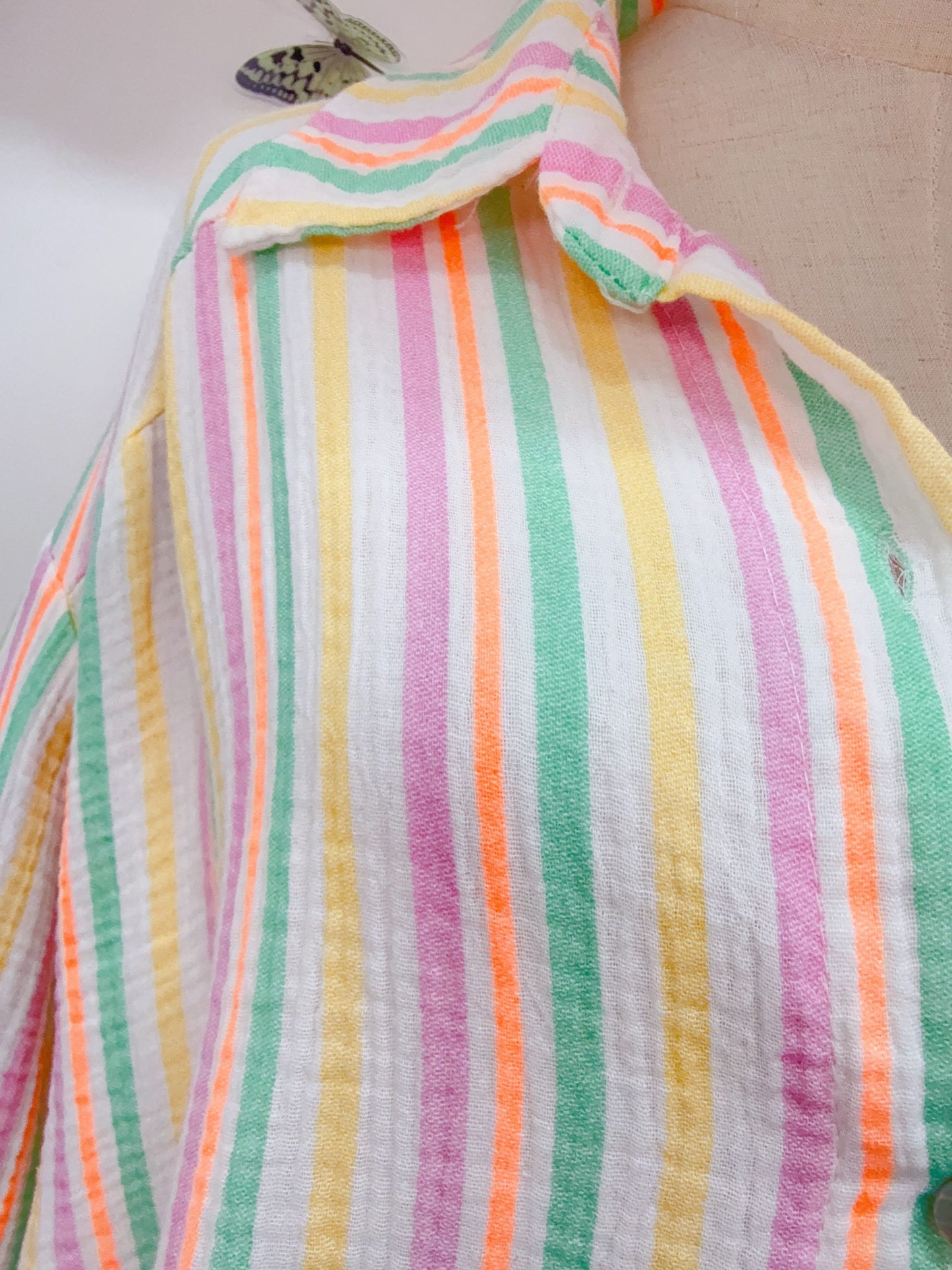 Musselin Bluse Streifen