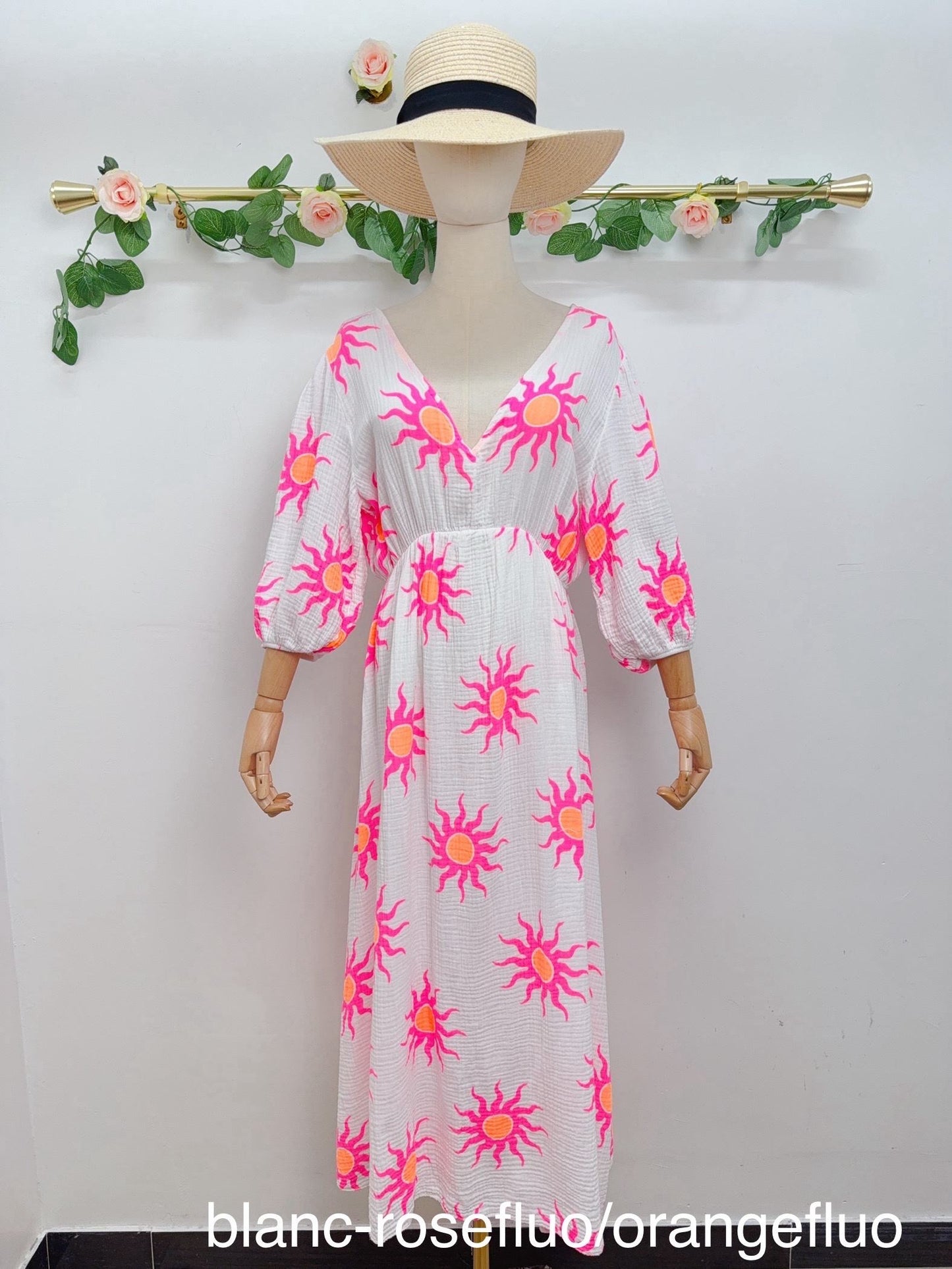 Kleid Musselin Sonne Lang