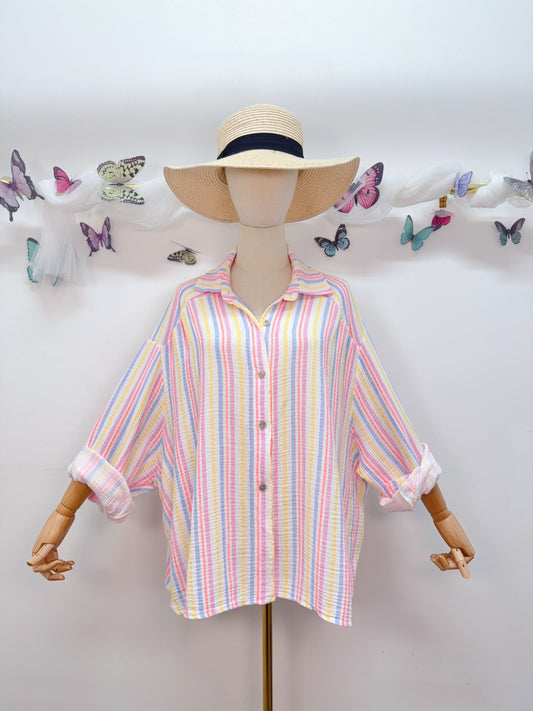 Musselin Bluse Streifen