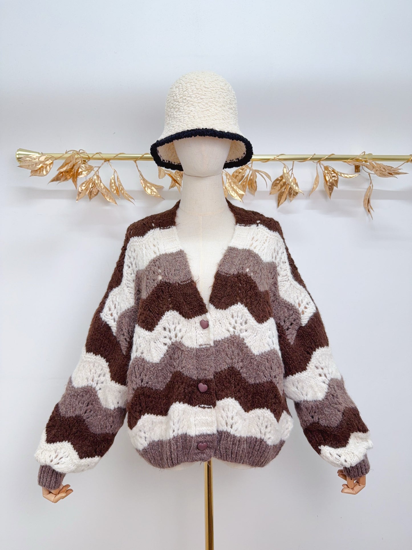 Strick Cardigan Wellen