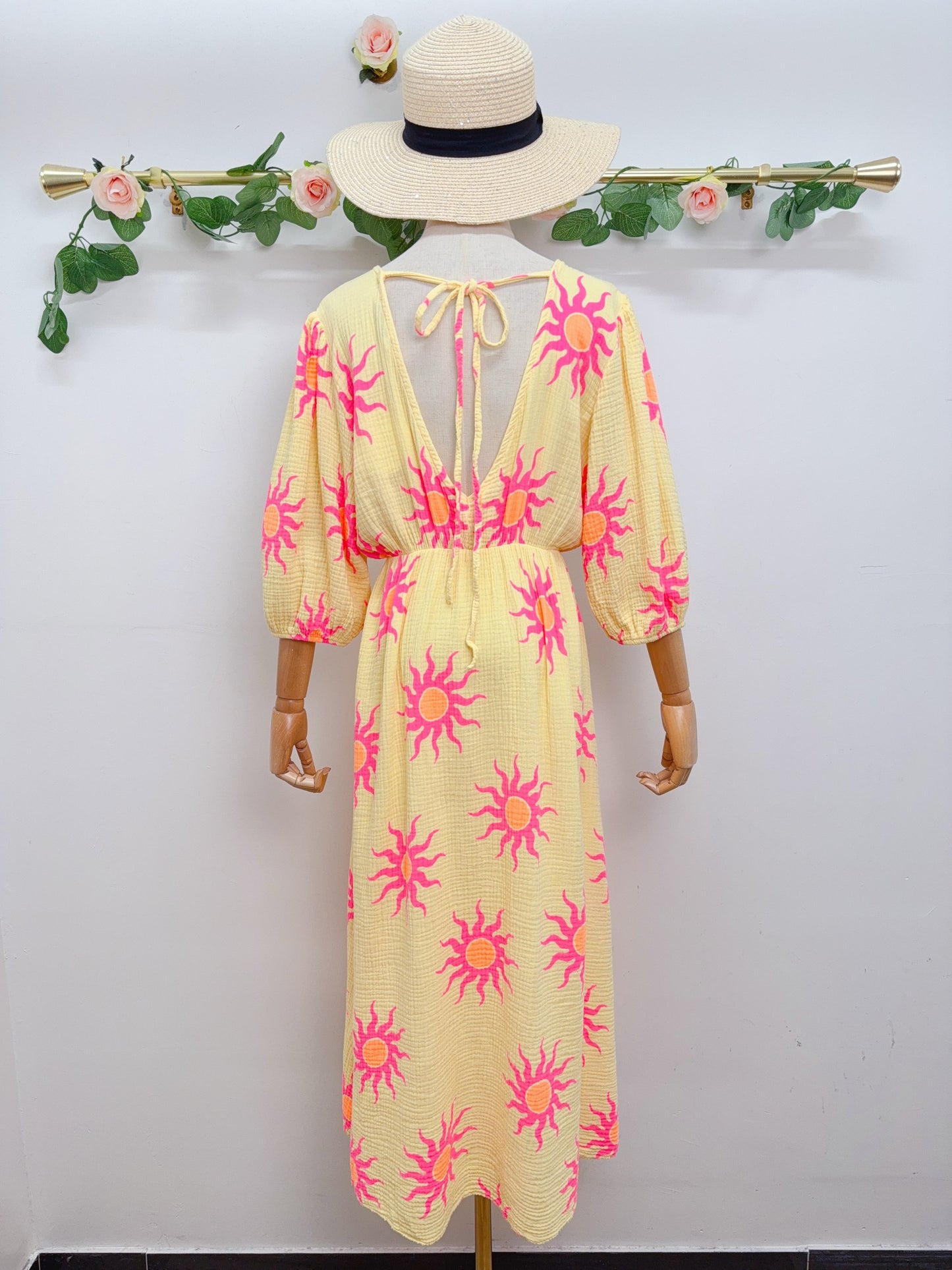 Kleid Musselin Sonne Lang