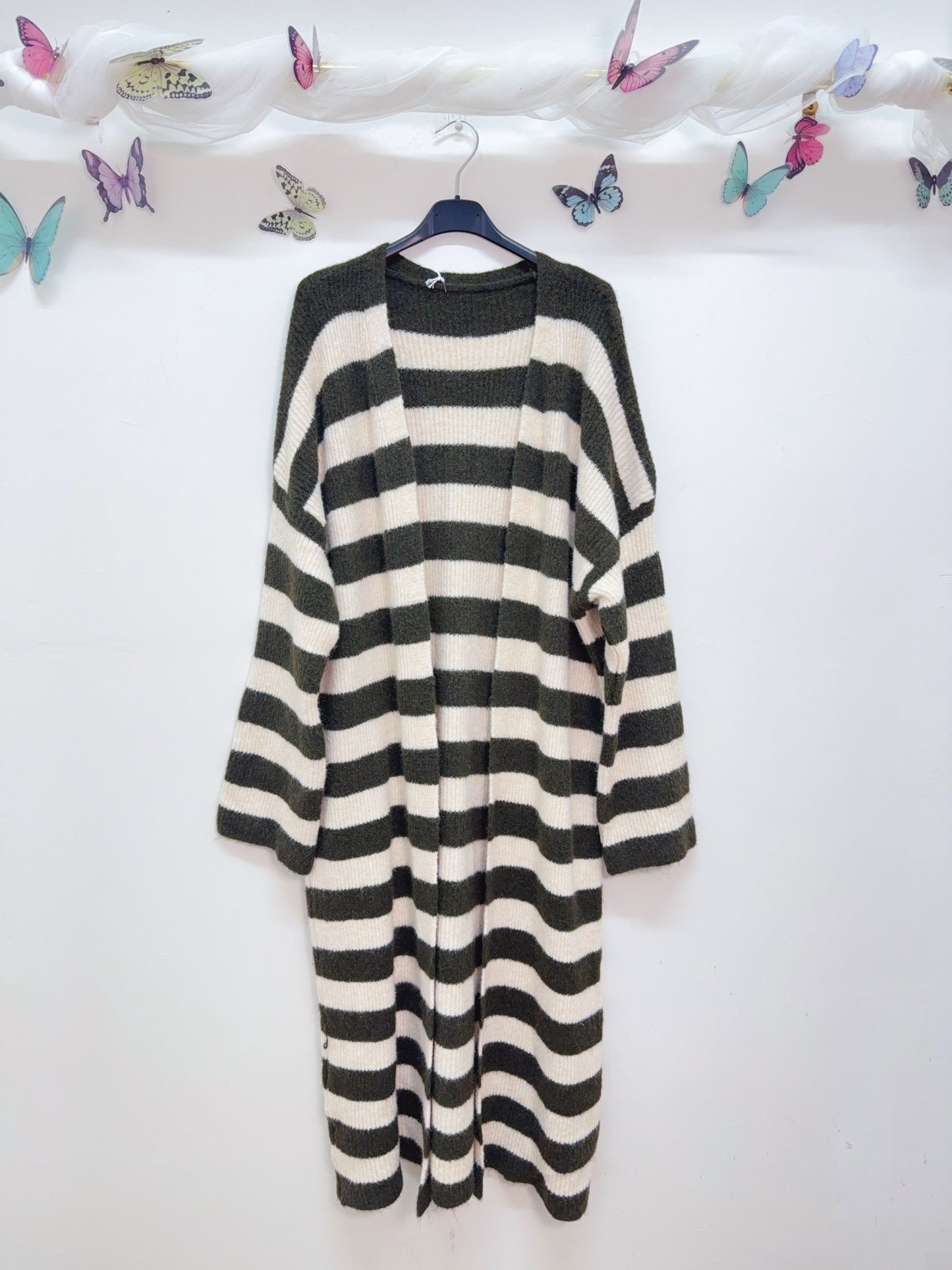 Cardigan Lang Gestreift