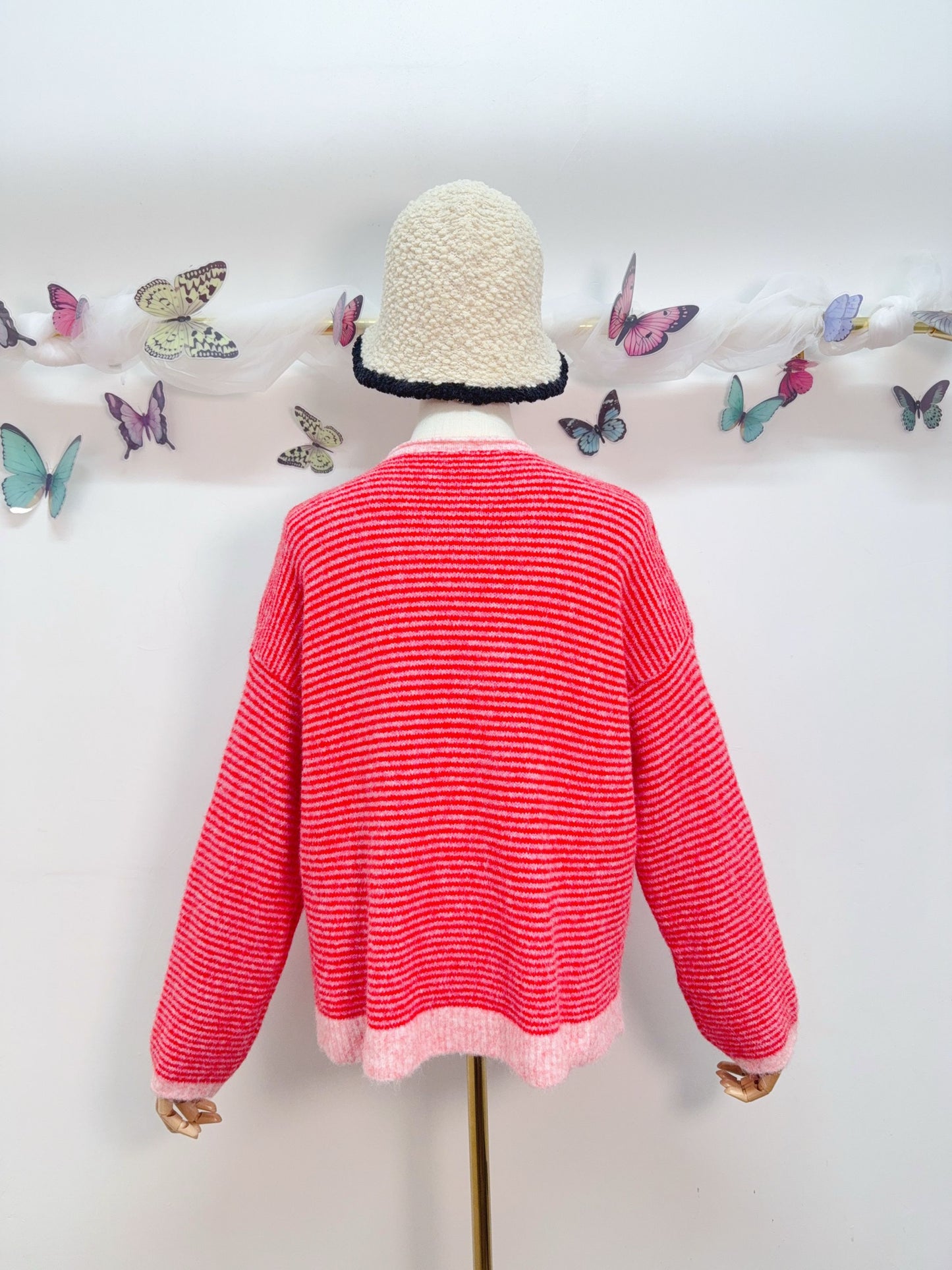 Streifen Cardigan Strickjacke