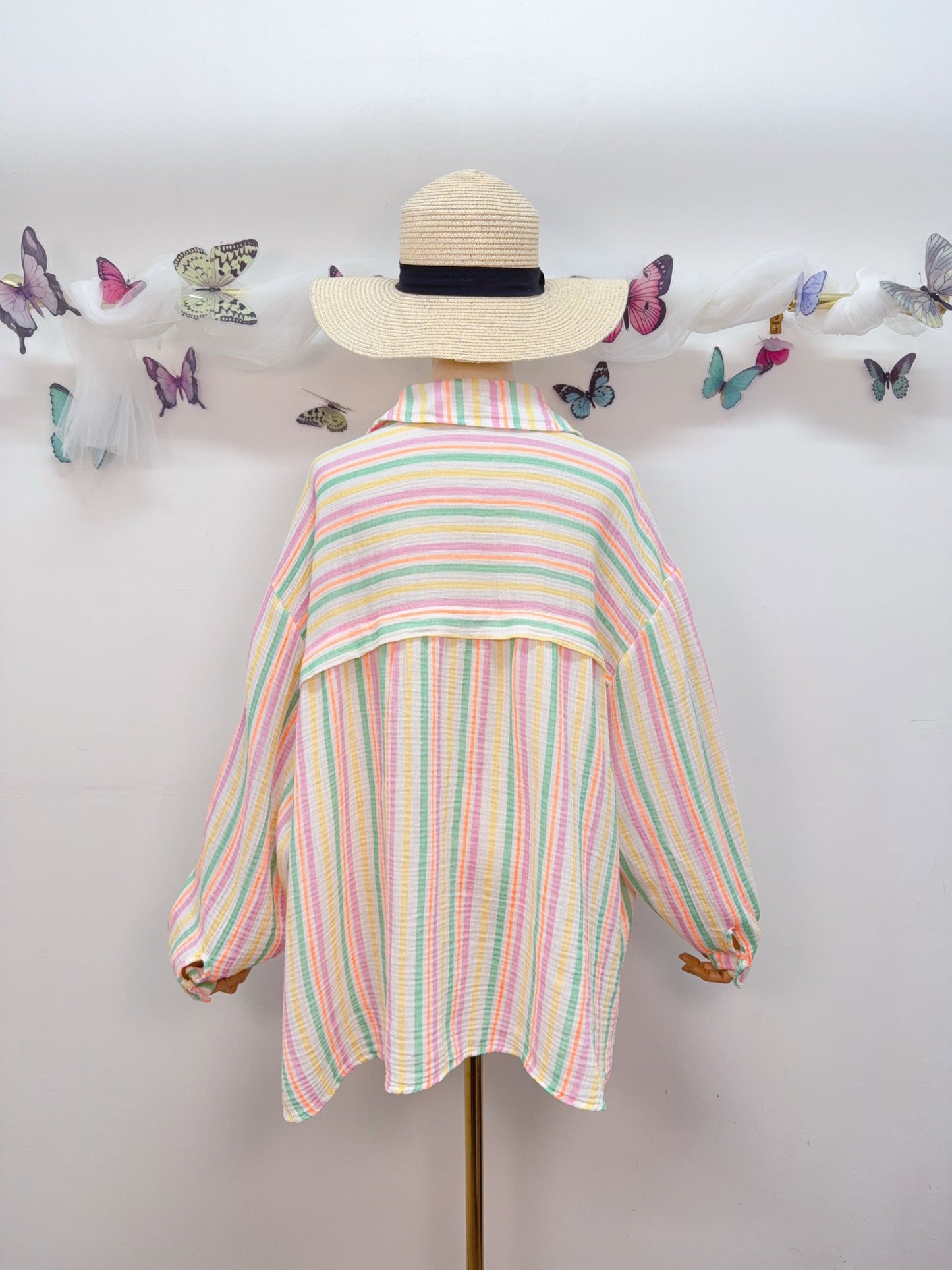Musselin Bluse Streifen
