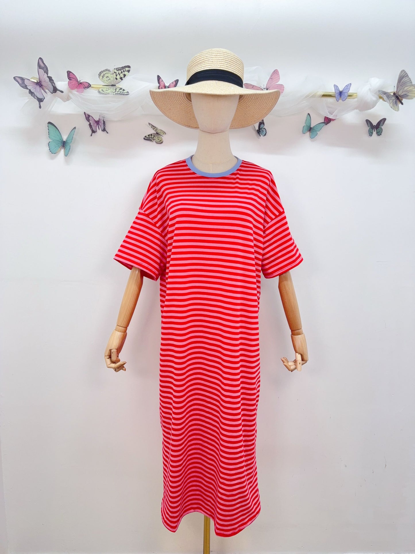 Kleid Sweat Gestreift