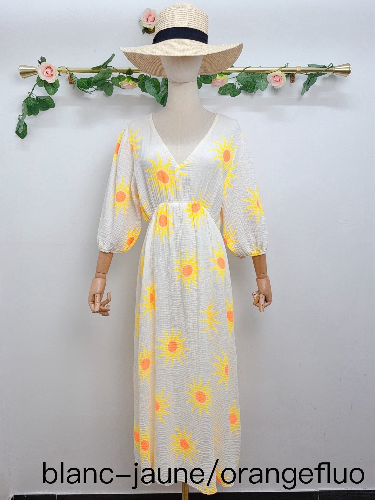 Kleid Musselin Sonne Lang