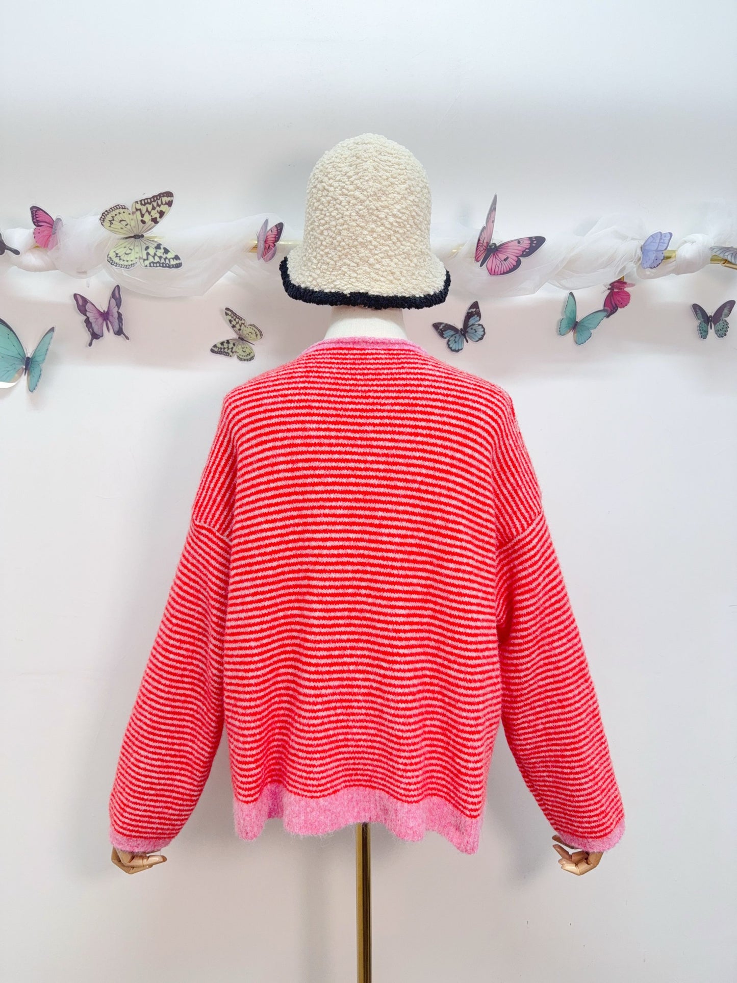 Streifen Cardigan Strickjacke