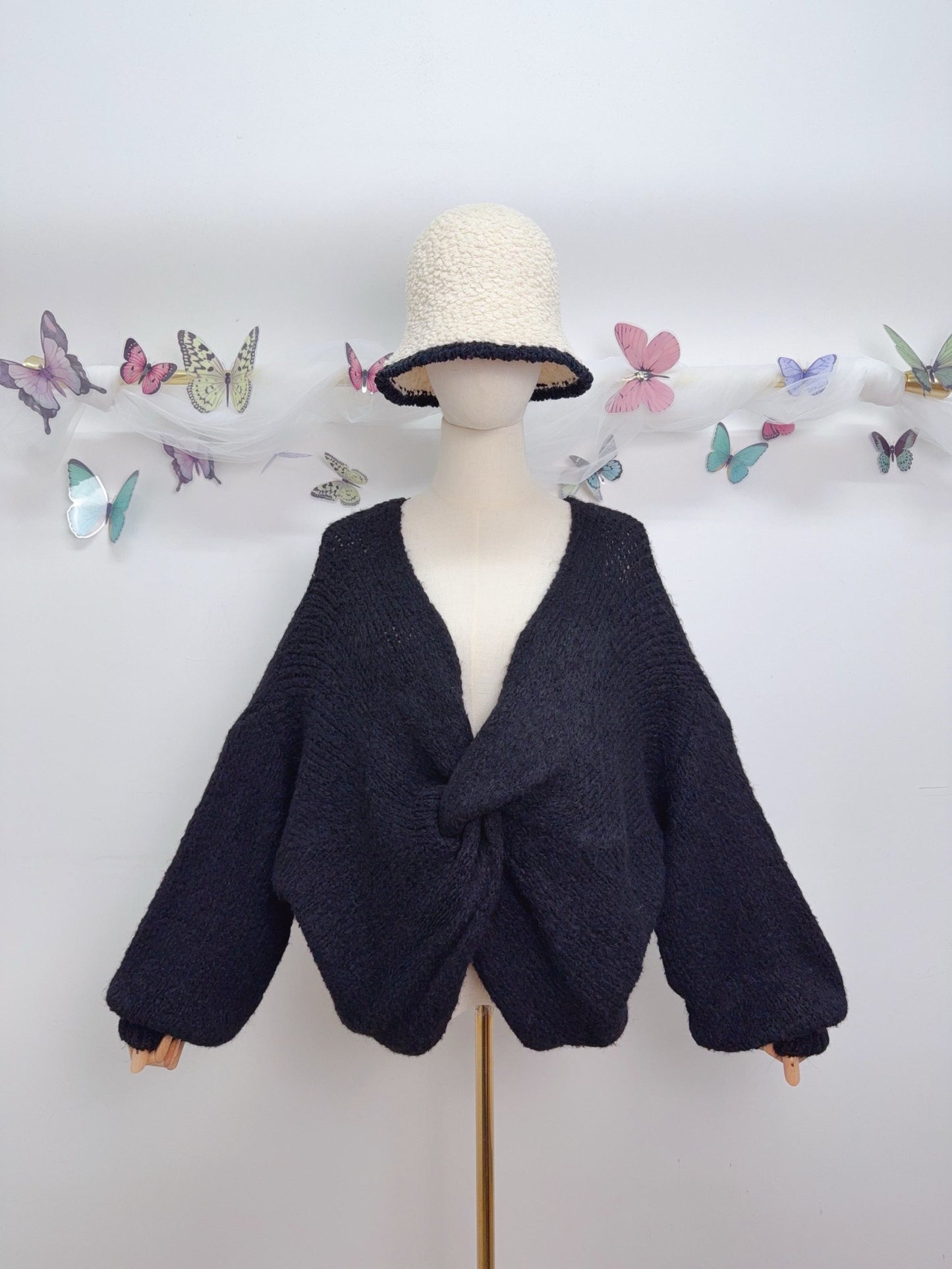 Strickpullover Gerafft