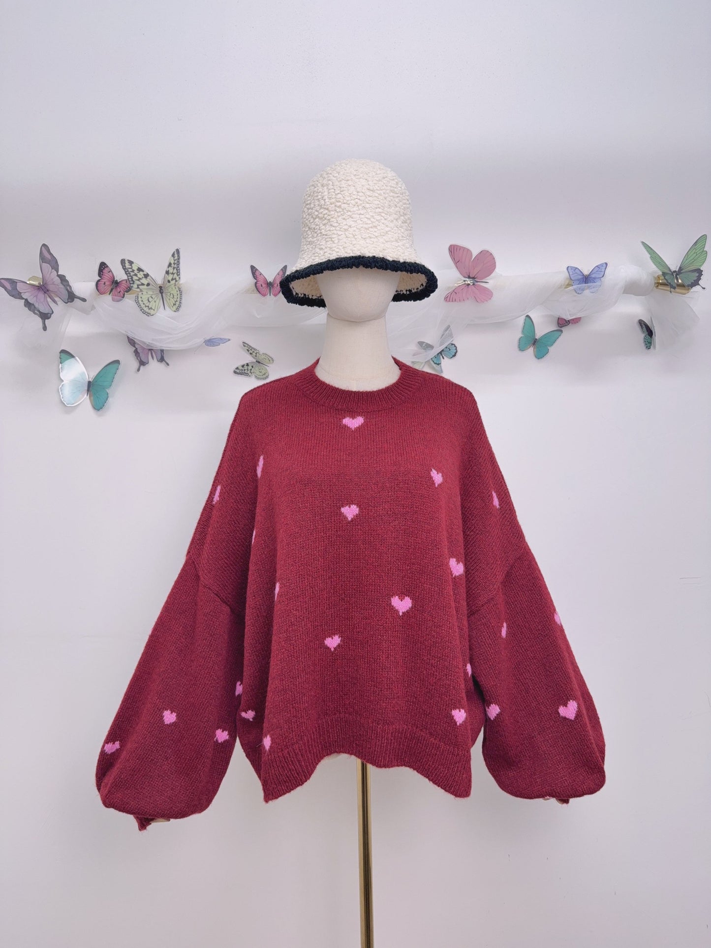 Strick Herz Pullover