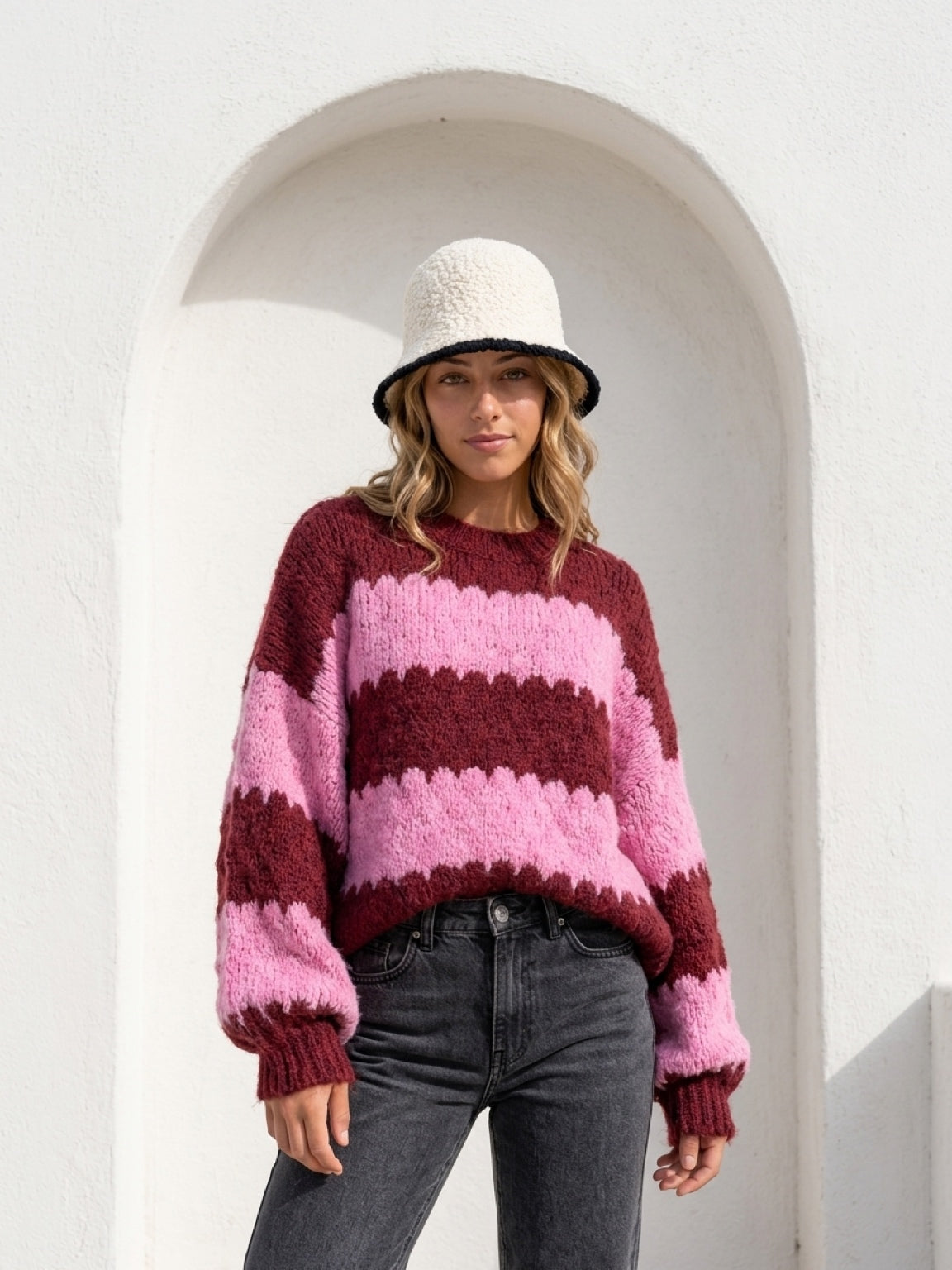 Strick Pullover Wellen