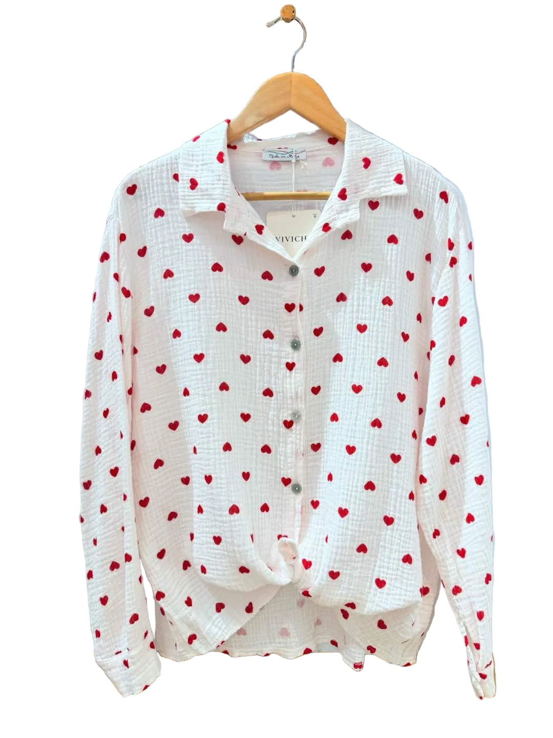 Musselin Bluse Herz CURVY