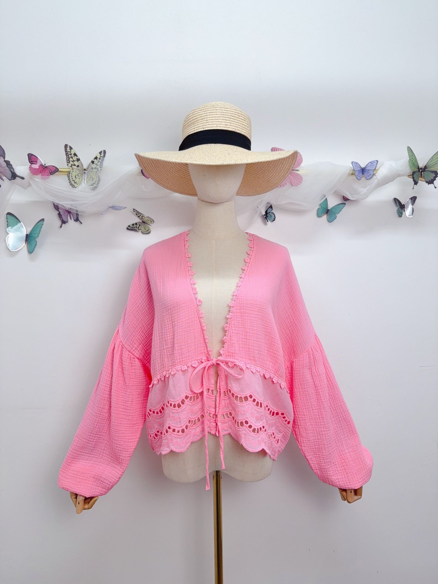 Musselin Bluse Spitze