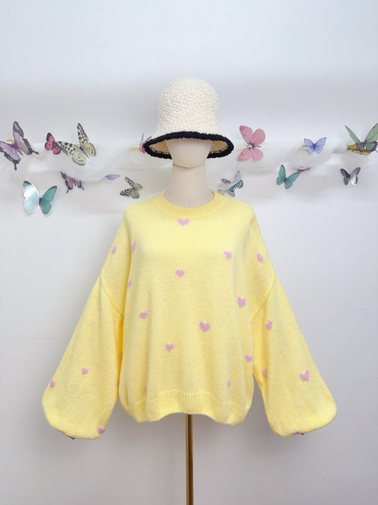 Strick Herz Pullover