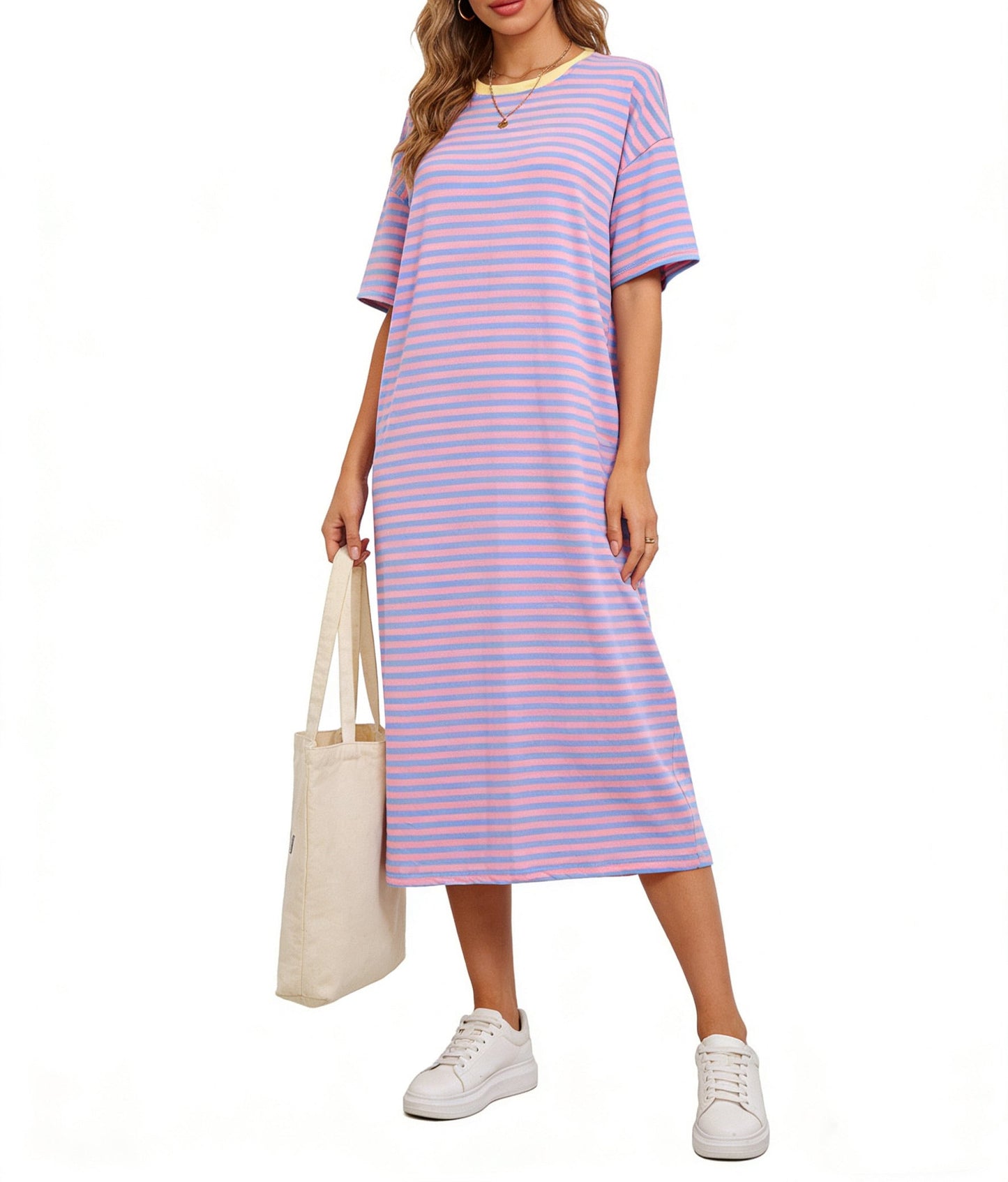 Kleid Sweat Gestreift