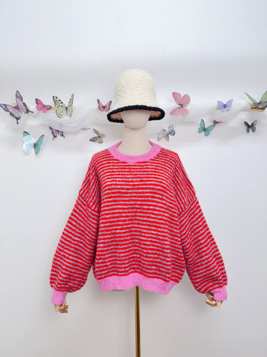 Streifen Strickpullover