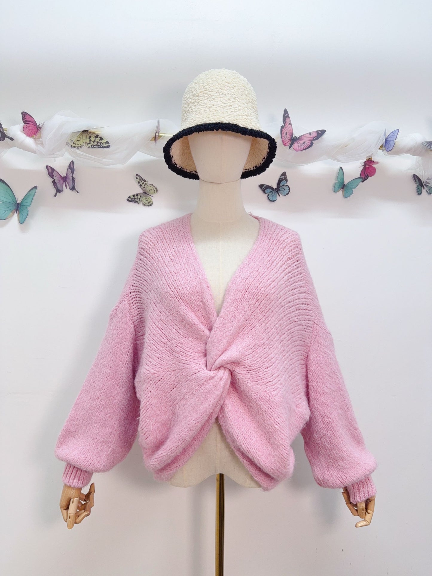 Strickpullover Gerafft