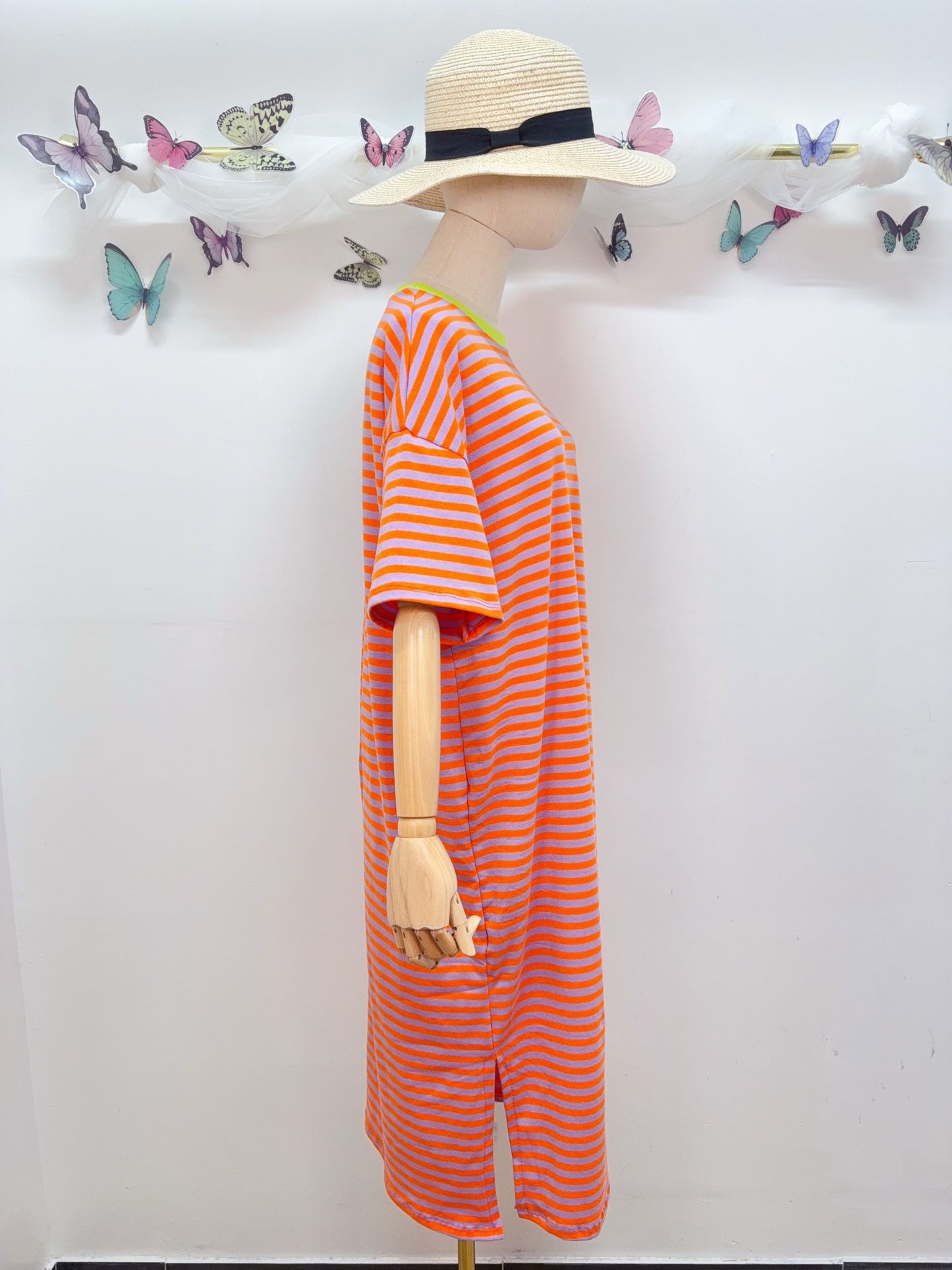 Kleid Sweat Gestreift