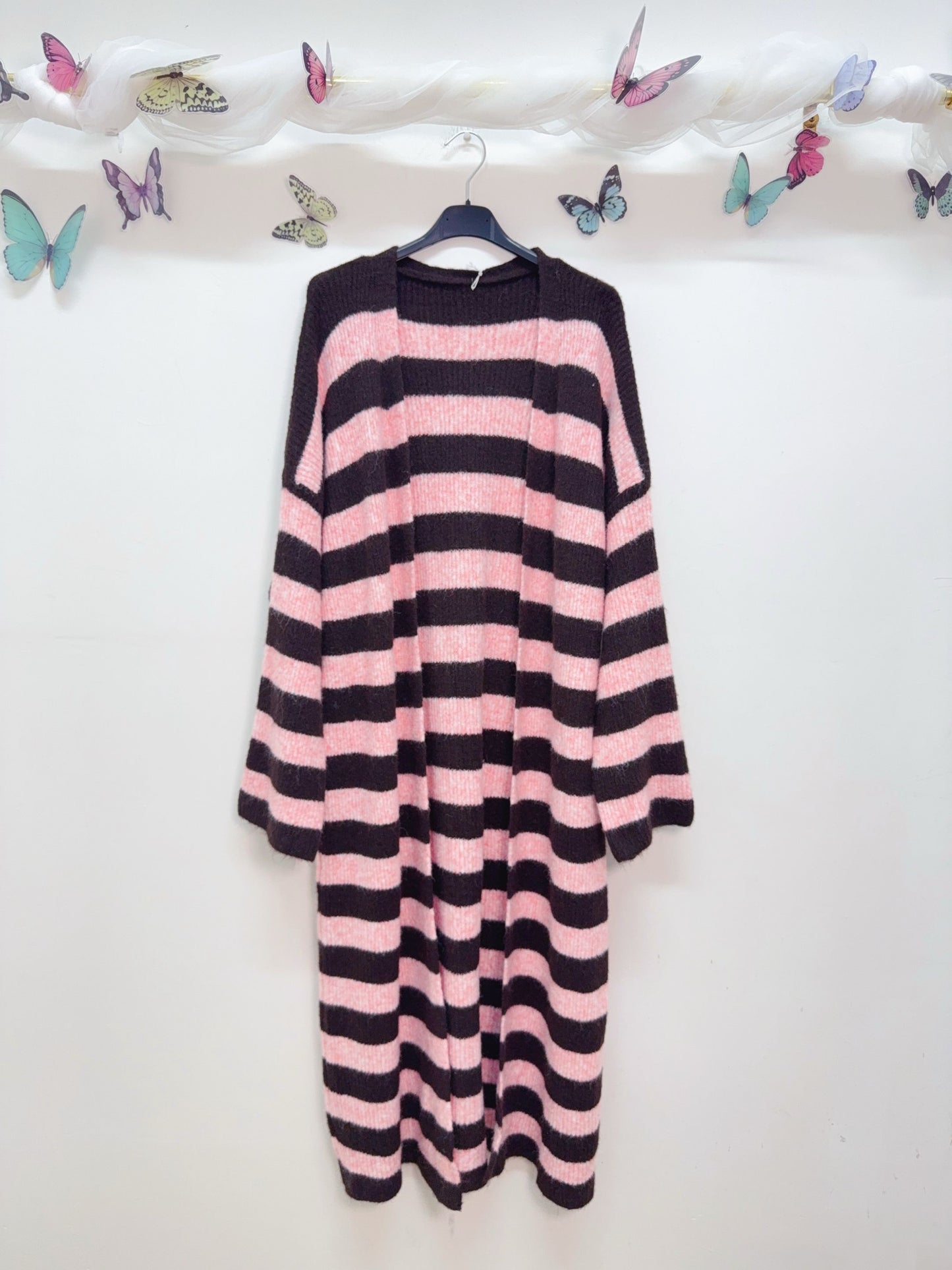 Cardigan Lang Gestreift