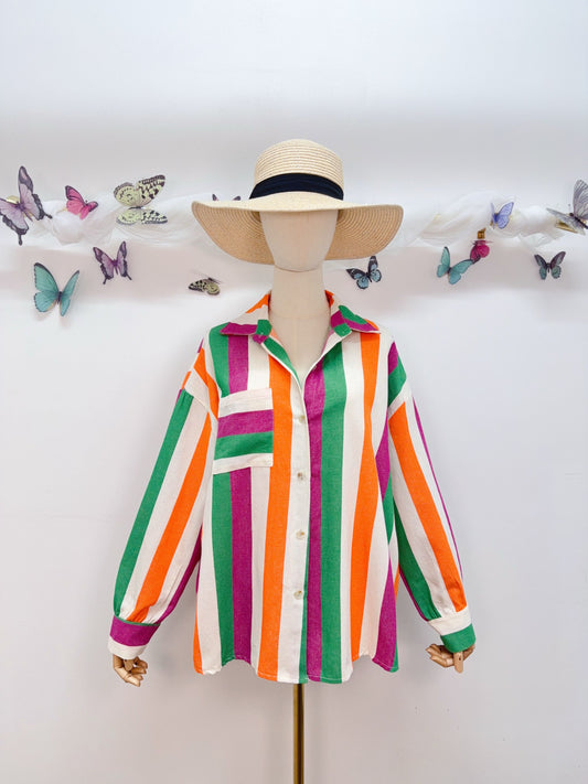 Baumwolle Bluse Streifen