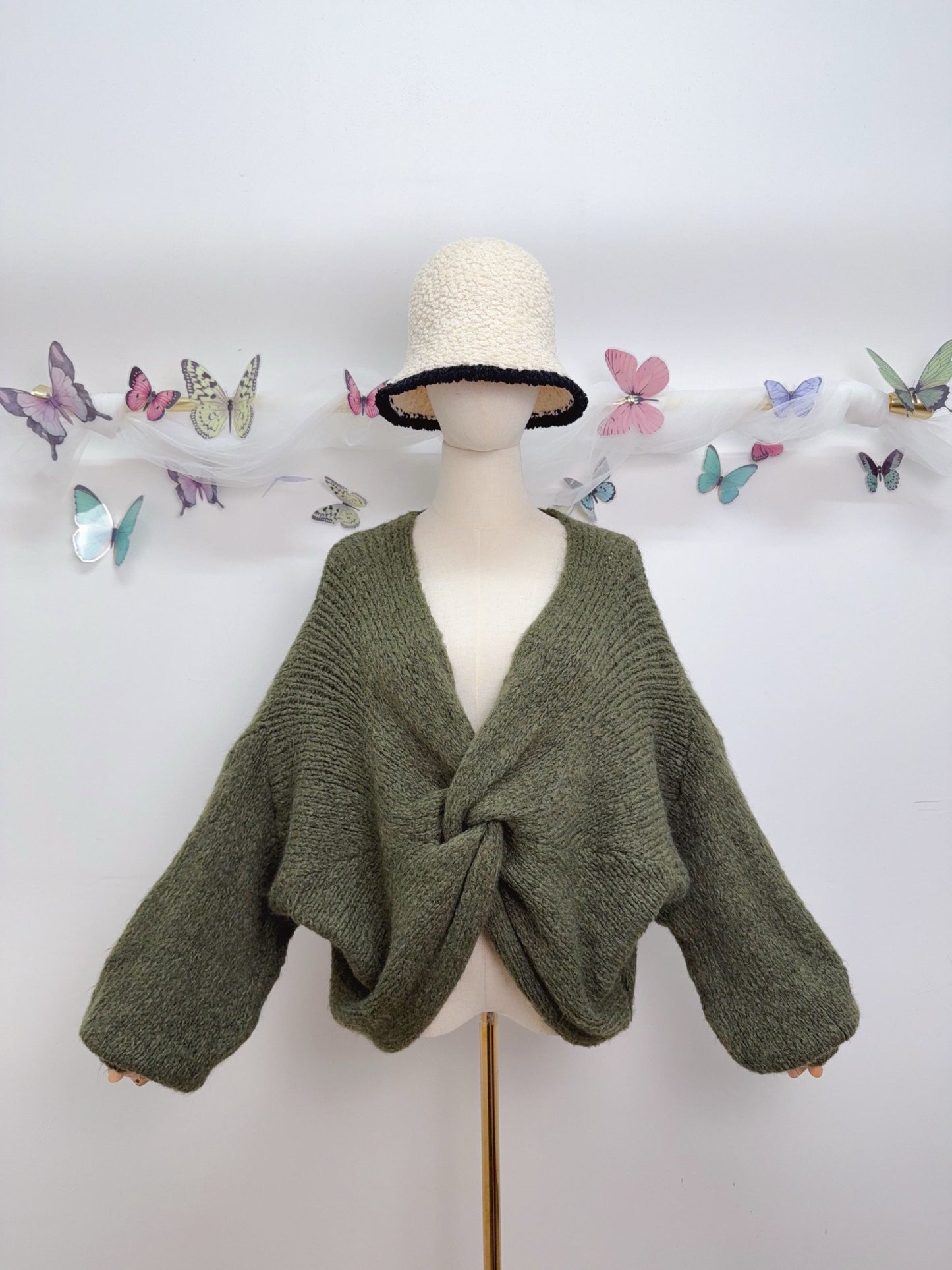 Strickpullover Gerafft