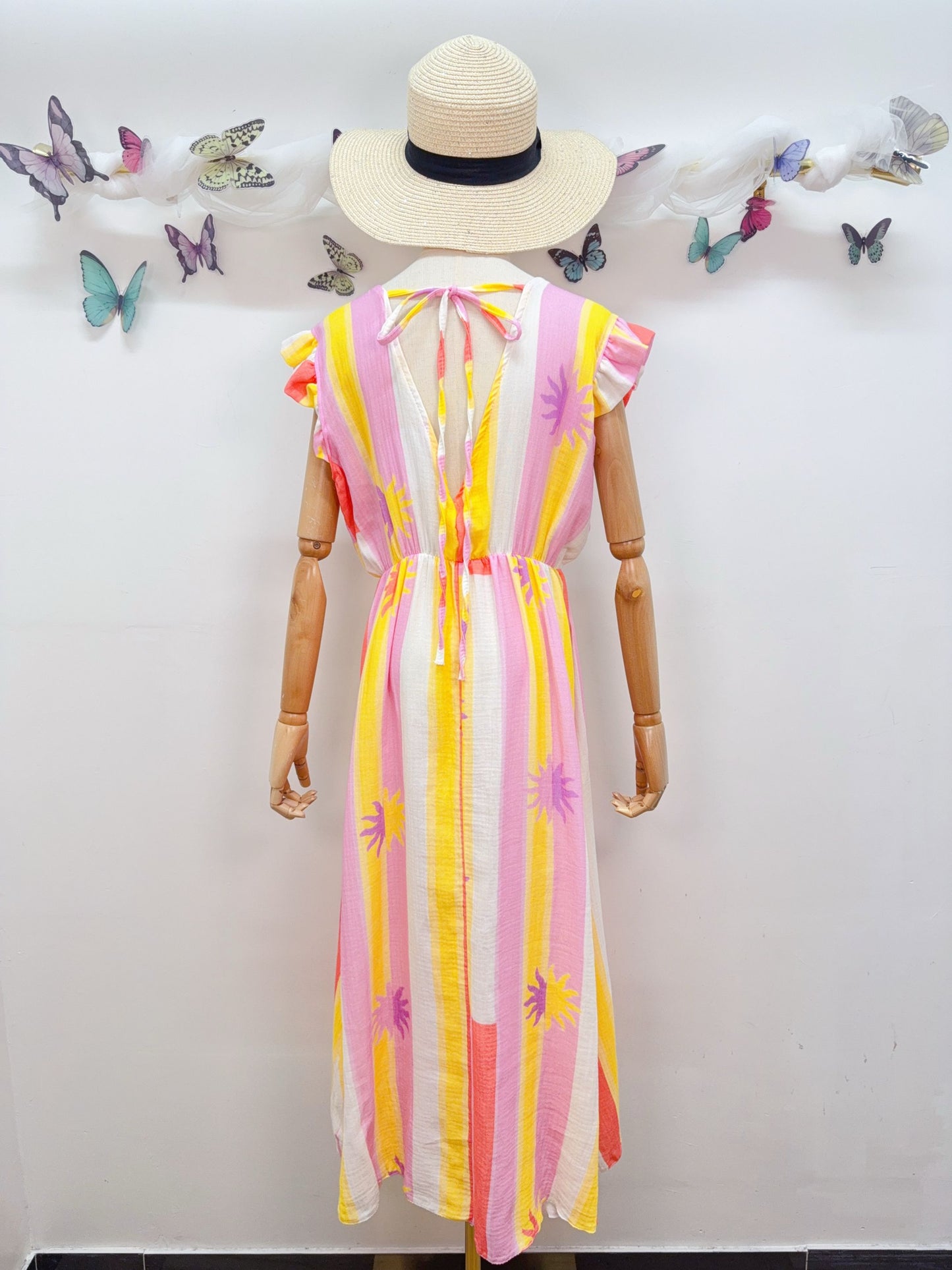 Musselin Kleid Streifen Pastell