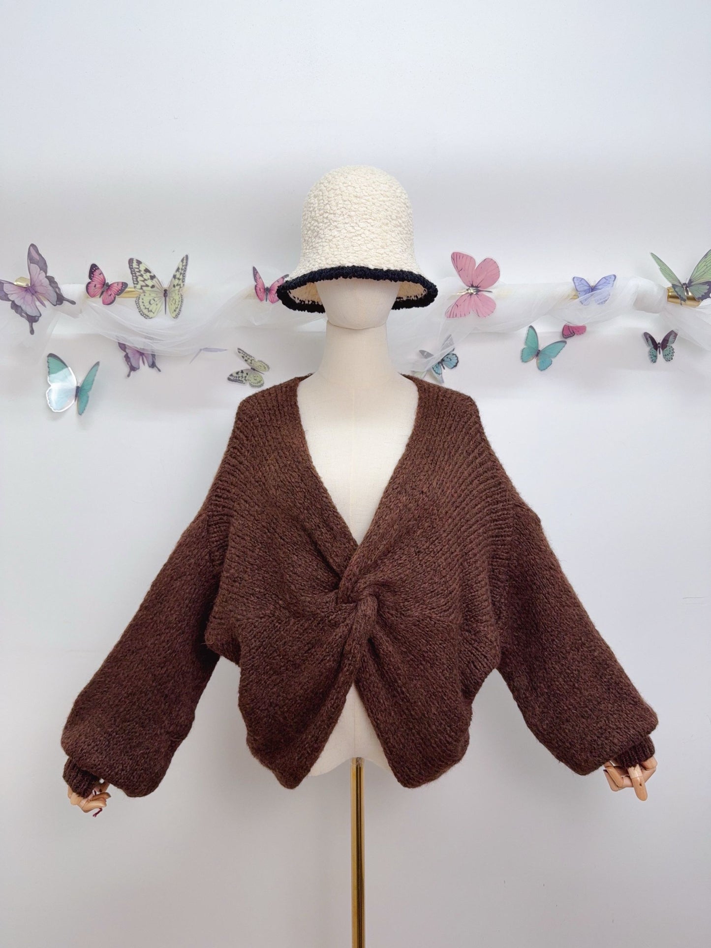 Strickpullover Gerafft