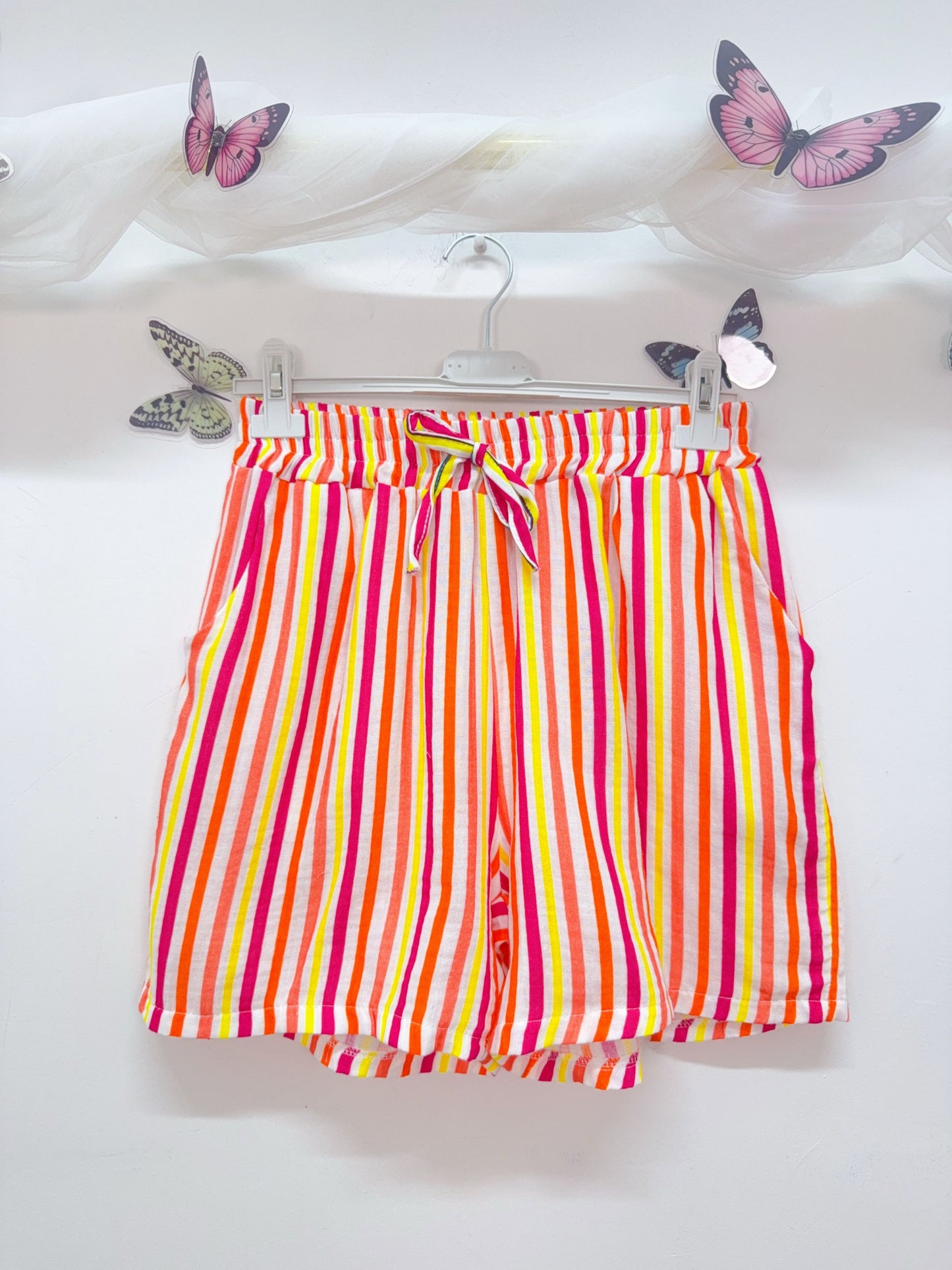 Zweiteiler Set Bluse Shorts Streifen