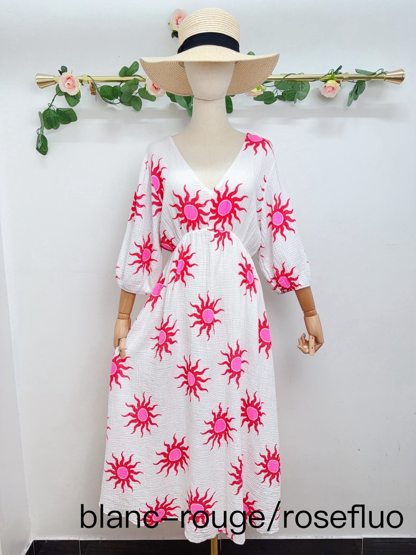 Kleid Musselin Sonne Lang