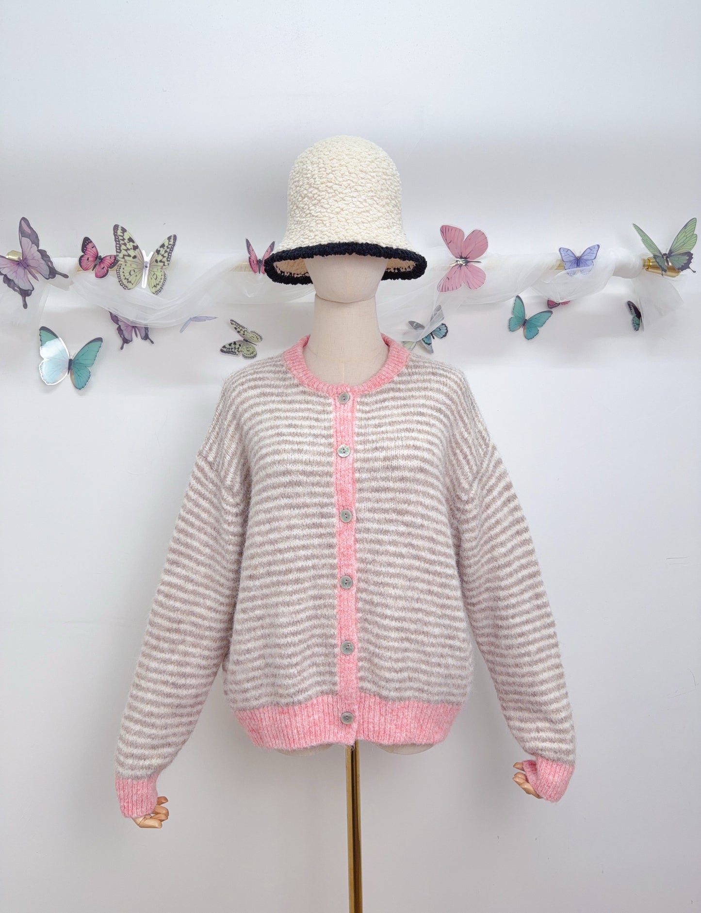 Streifen Cardigan Strickjacke