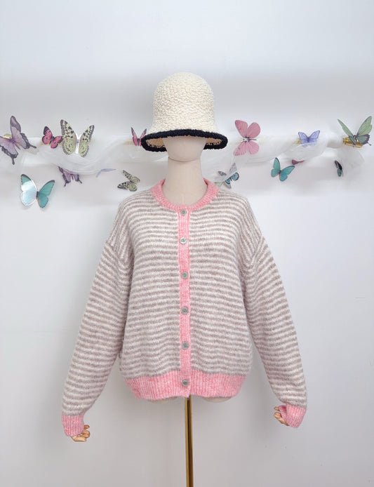 Streifen Cardigan Strickjacke