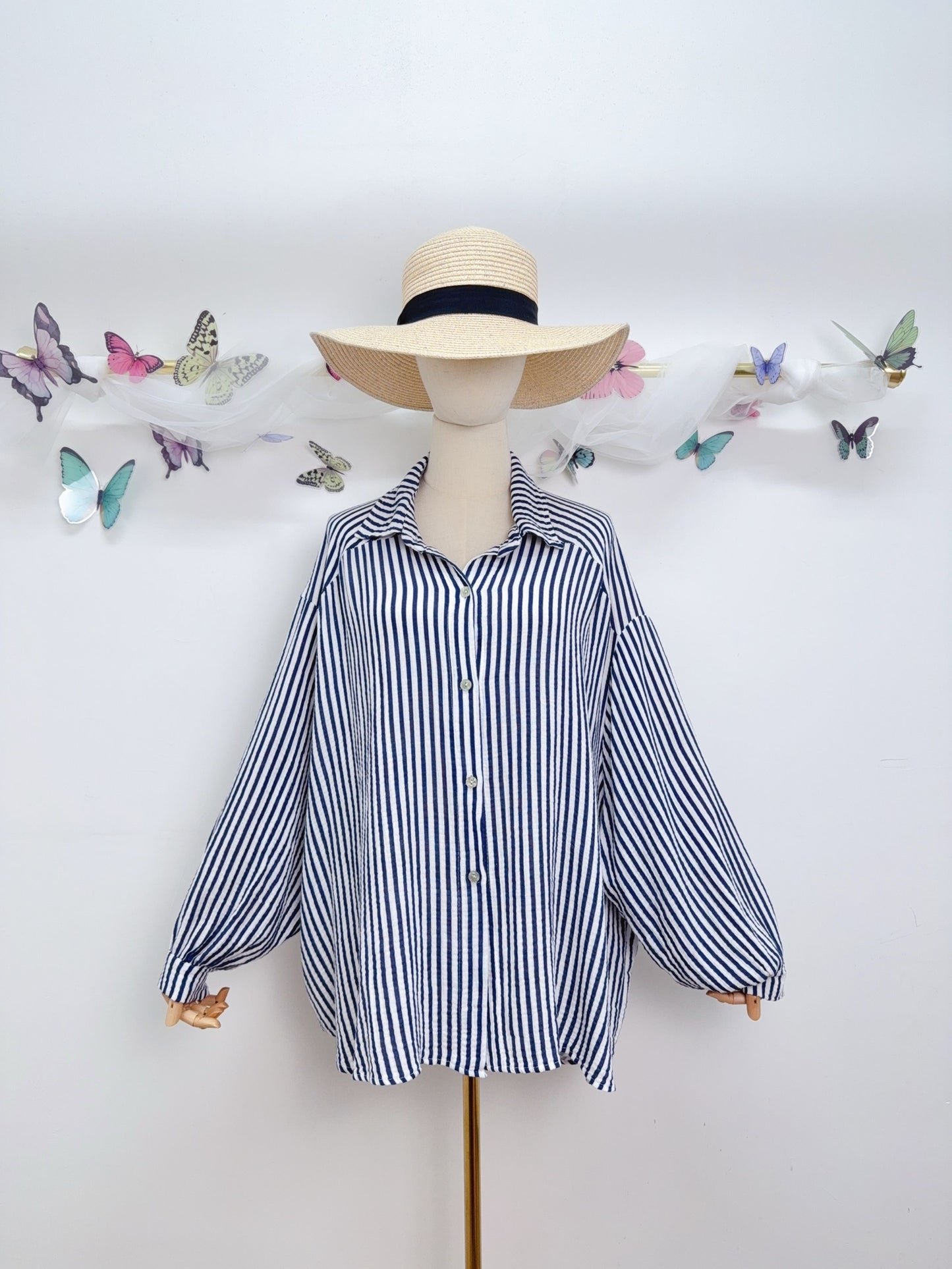 Musselin Bluse Streifen