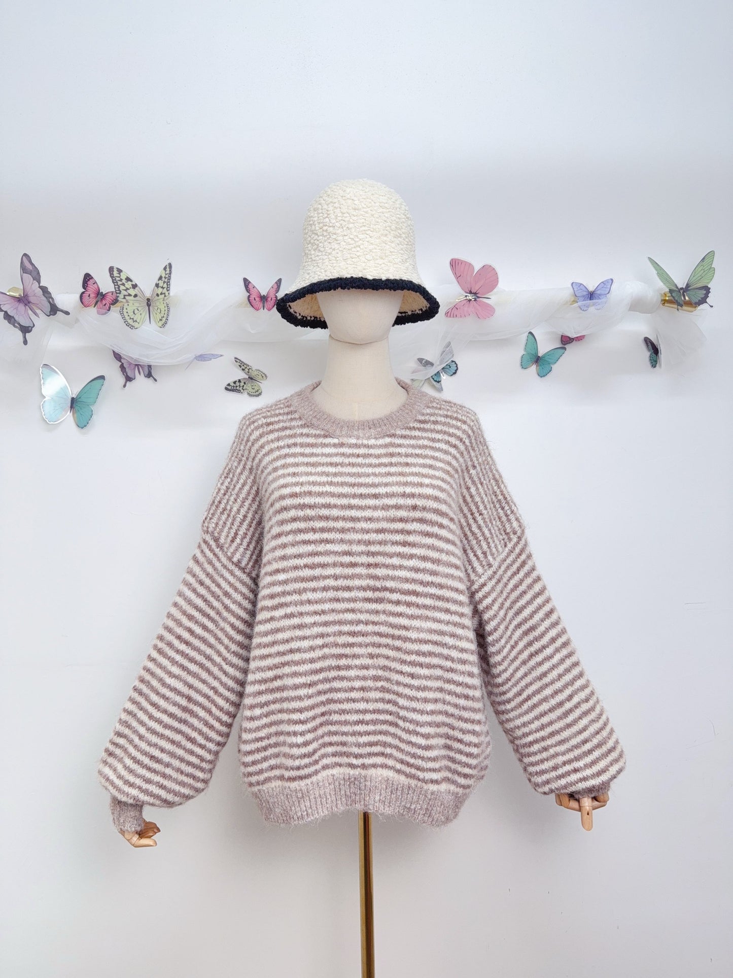 Streifen Strickpullover