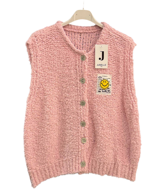 Smiley Patch Alpaka Weste