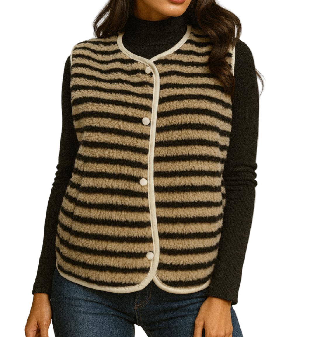 Teddy Weste Streifen