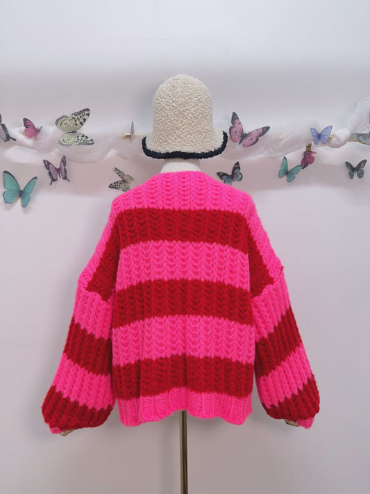 Cardigan Grobstrick Balken