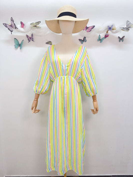 Sommerkleid Streifen 3/4 Arm