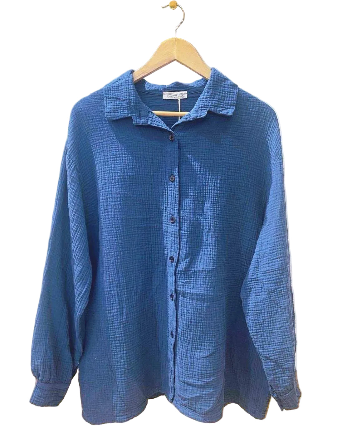Musselin Bluse Uni Lang