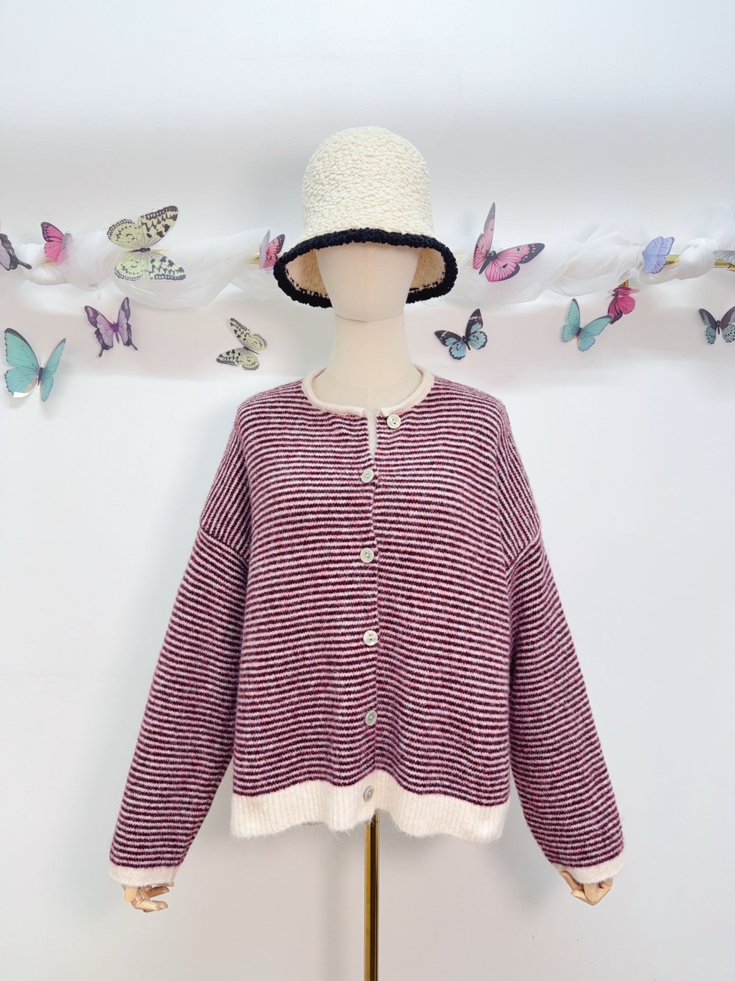 Streifen Cardigan Strickjacke