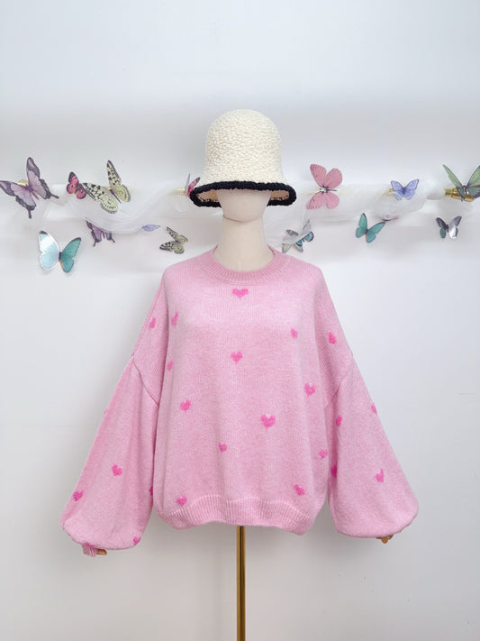 Strick Herz Pullover