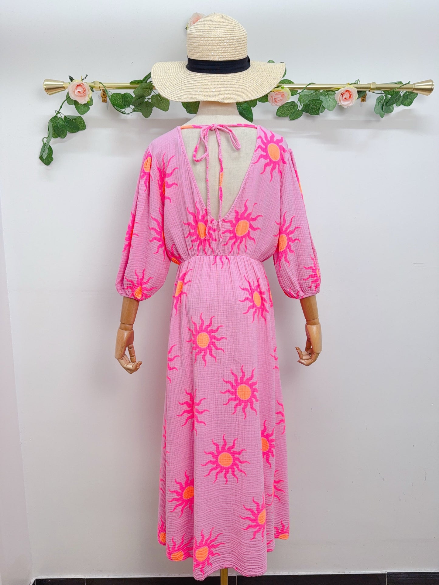 Kleid Musselin Sonne Lang