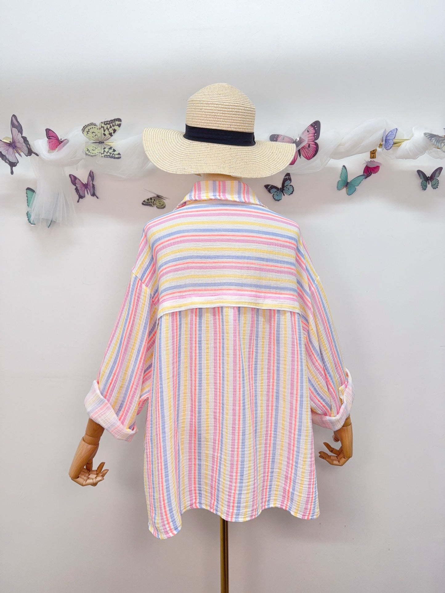 Musselin Bluse Streifen
