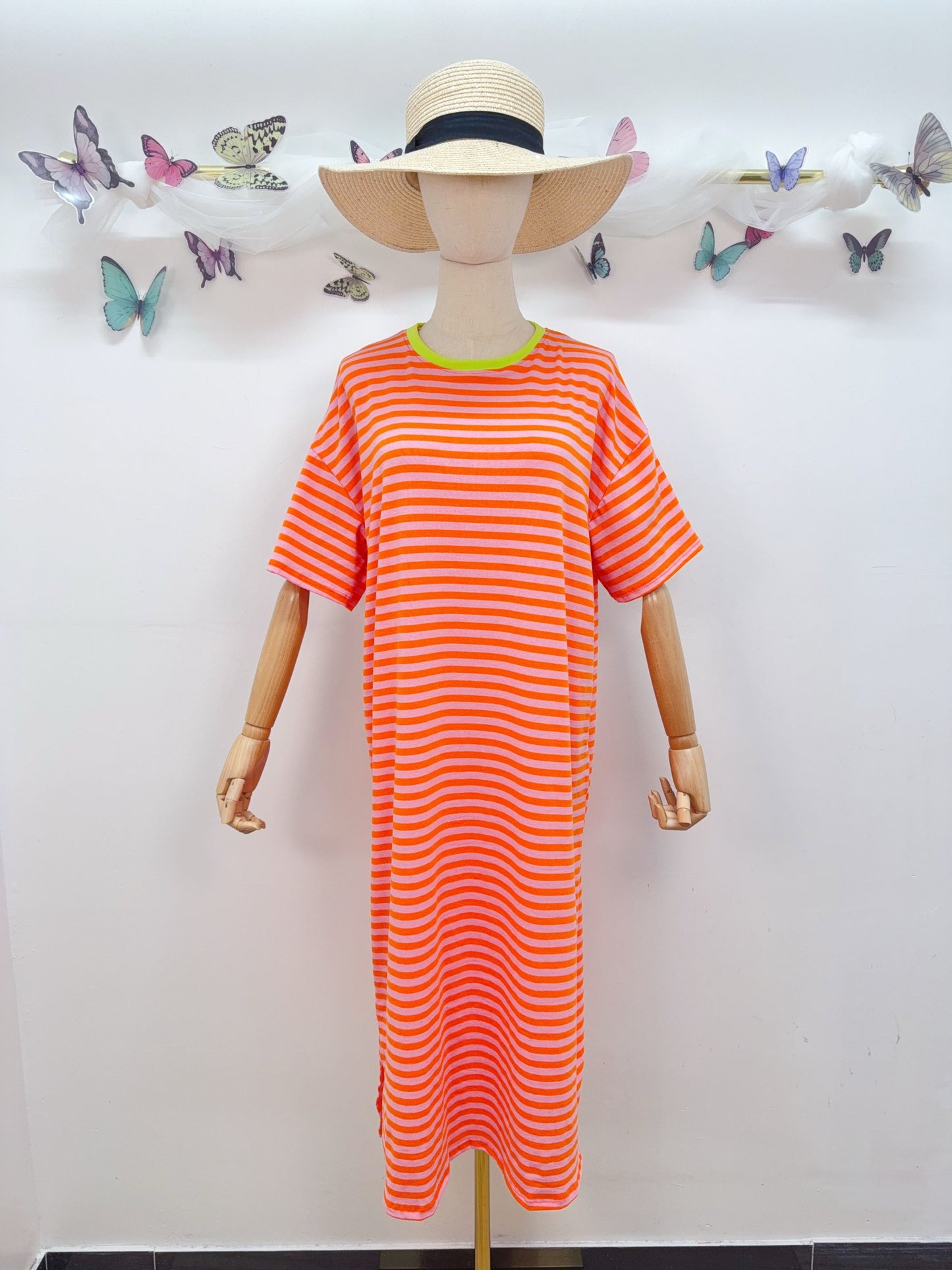 Kleid Sweat Gestreift